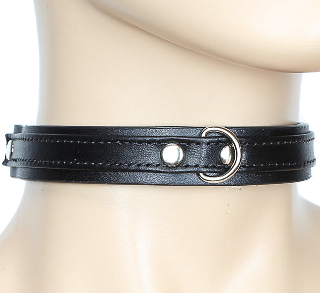 FC294D LEATHER STRAP CHOKER WITH D RING