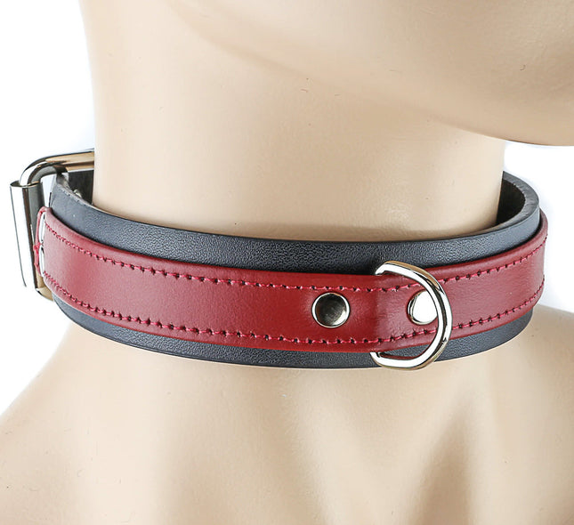 CK296D 1 1/8" LEATHER STRAP CHOKER WITH D RING