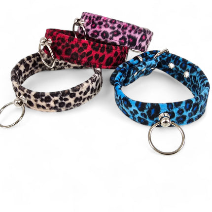 CK298L  FUZZY LEOPARD DOOR KNOB  BONDAGE CHOKER
