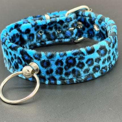 CK298L  FUZZY LEOPARD DOOR KNOB  BONDAGE CHOKER