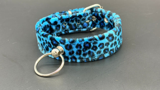 CK298L  FUZZY LEOPARD DOOR KNOB  BONDAGE CHOKER