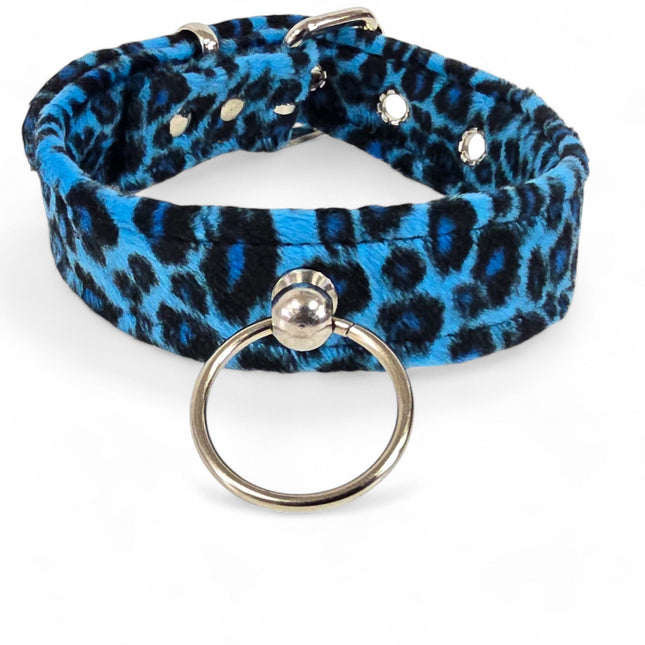 CK298L  FUZZY LEOPARD DOOR KNOB  BONDAGE CHOKER