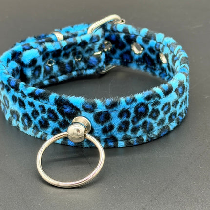 CK298L  FUZZY LEOPARD DOOR KNOB  BONDAGE CHOKER