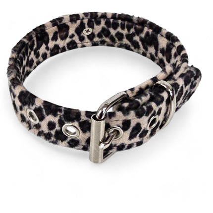 CK298L  FUZZY LEOPARD DOOR KNOB  BONDAGE CHOKER