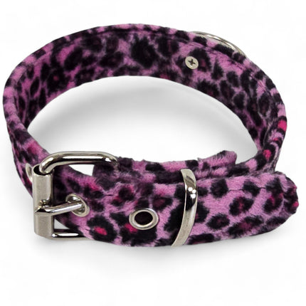 CK298L  FUZZY LEOPARD DOOR KNOB  BONDAGE CHOKER