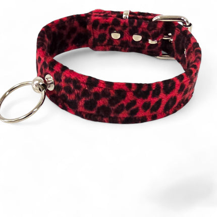 CK298L  FUZZY LEOPARD DOOR KNOB  BONDAGE CHOKER