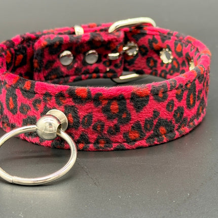 CK298L  FUZZY LEOPARD DOOR KNOB  BONDAGE CHOKER