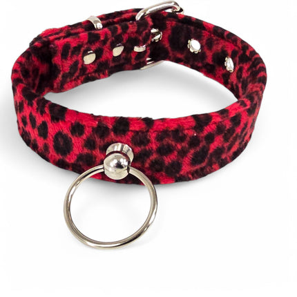 CK298L  FUZZY LEOPARD DOOR KNOB  BONDAGE CHOKER