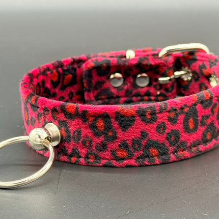 CK298L  FUZZY LEOPARD DOOR KNOB  BONDAGE CHOKER