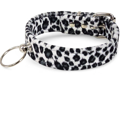 CK298L  FUZZY LEOPARD DOOR KNOB  BONDAGE CHOKER
