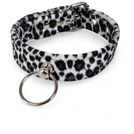 CK298L  FUZZY LEOPARD DOOR KNOB  BONDAGE CHOKER