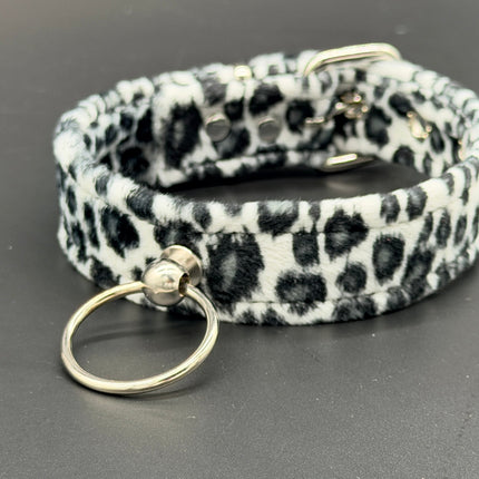 CK298L  FUZZY LEOPARD DOOR KNOB  BONDAGE CHOKER
