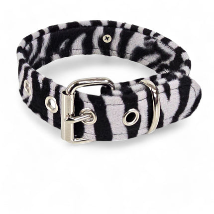 CK298L  FUZZY LEOPARD DOOR KNOB  BONDAGE CHOKER
