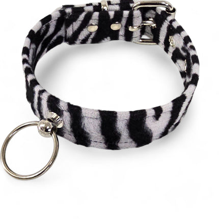 CK298L  FUZZY LEOPARD DOOR KNOB  BONDAGE CHOKER