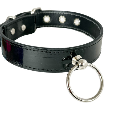 CK298 PATENT NEON WIDE KNOWCKER BONDAGE CHOKER