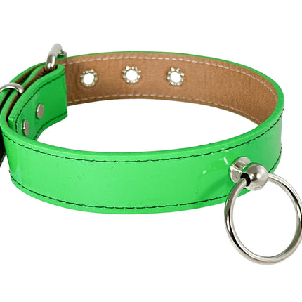CK298 PATENT NEON WIDE KNOWCKER BONDAGE CHOKER