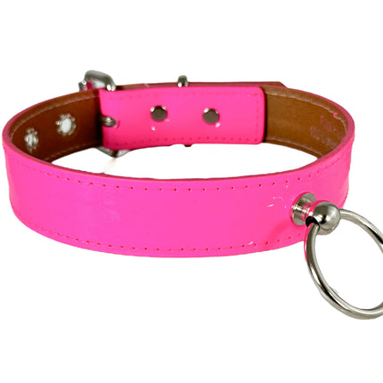 CK298 PATENT NEON WIDE KNOWCKER BONDAGE CHOKER