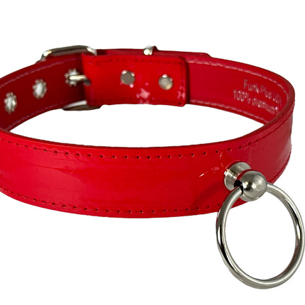 CK298 PATENT NEON WIDE KNOWCKER BONDAGE CHOKER