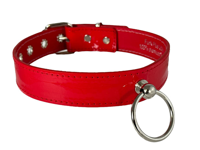 CK298 PATENT NEON WIDE KNOWCKER BONDAGE CHOKER