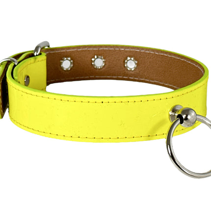 CK298 PATENT NEON WIDE KNOWCKER BONDAGE CHOKER