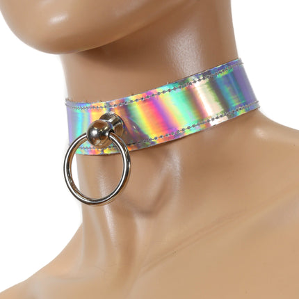 CK298RAINBOW 1 1/8" RAINBOW CHOKER WITH RING HOLDER
