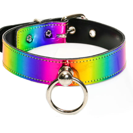 CK298RAINBOW 1 1/8" RAINBOW CHOKER WITH RING HOLDER