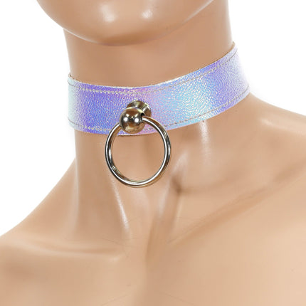 CK298RAINBOW 1 1/8" RAINBOW CHOKER WITH RING HOLDER