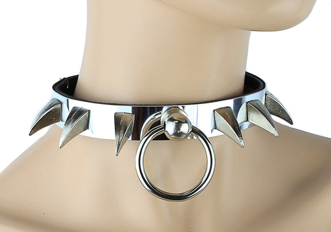 CK301MET 3/4" METAL PLATED CHOKER WITH SMALL CLAW SPIKES