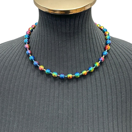 CK982RNB  RAINBOW BALL CHAIN NECKLACE