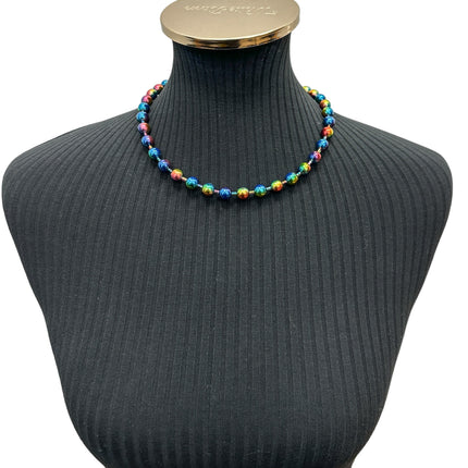 CK982RNB  RAINBOW BALL CHAIN NECKLACE