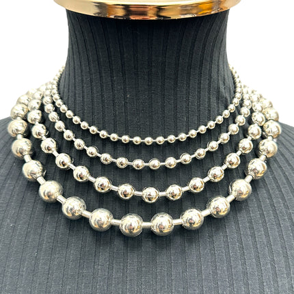 CK982  BALL CHAIN NECKLACES MULTIPLE SIZE