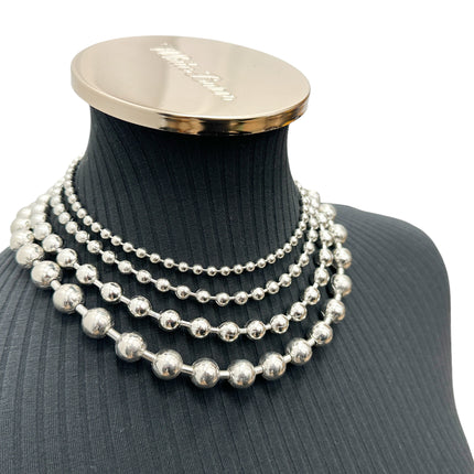 CK982  BALL CHAIN NECKLACES MULTIPLE SIZE