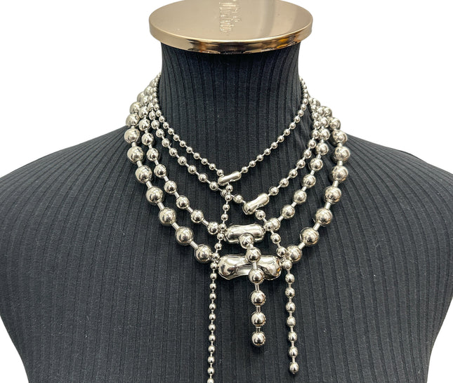 CK982  BALL CHAIN NECKLACES MULTIPLE SIZE
