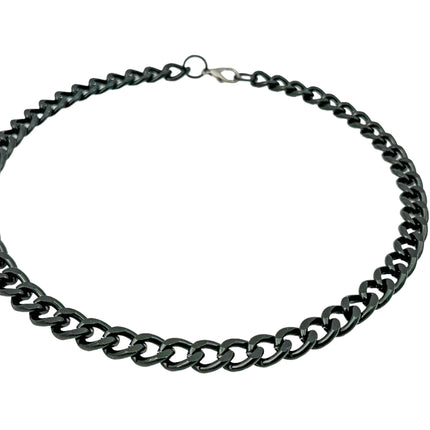 CK992R  REGULAR CHAIN NECKLACE GOLD SILVER & BLACK 20"