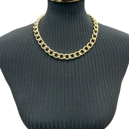 CK992R  REGULAR CHAIN NECKLACE GOLD SILVER & BLACK 20"