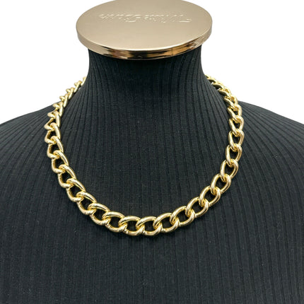 CK992R  REGULAR CHAIN NECKLACE GOLD SILVER & BLACK 20"