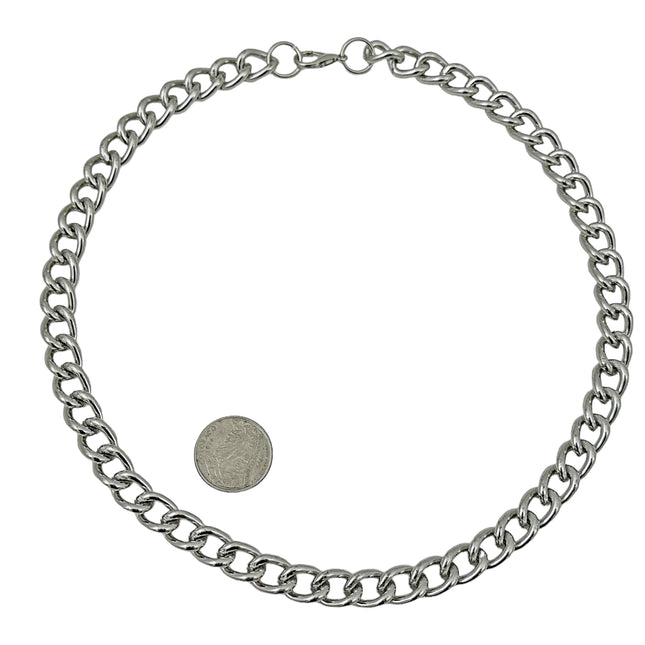 CK992R  REGULAR CHAIN NECKLACE GOLD SILVER & BLACK 20"