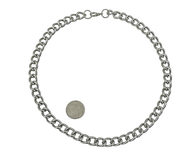 CK992R  REGULAR CHAIN NECKLACE GOLD SILVER & BLACK 20"