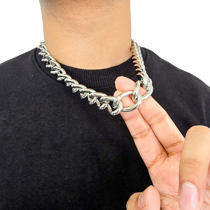CK992H  VERY HEAVY 6MM STEEL CHAIN NECKLACE