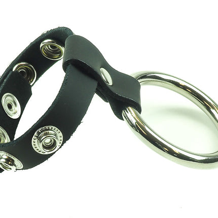 CR105  STEEL RING LEATHER  COCK RING