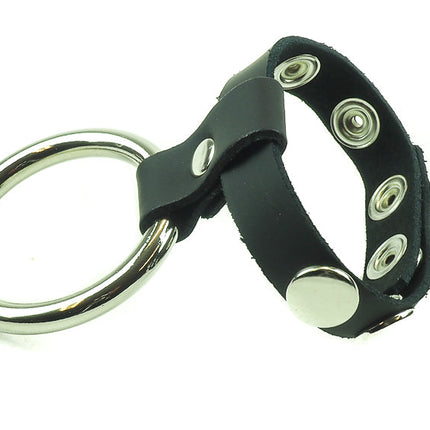 CR105  STEEL RING LEATHER  COCK RING