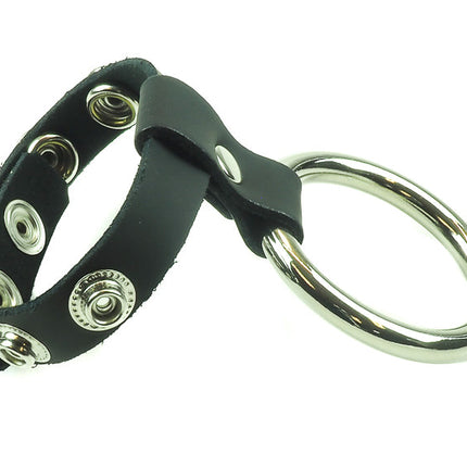 CR105  STEEL RING LEATHER  COCK RING