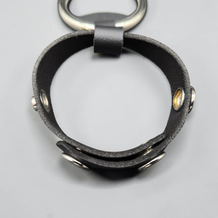 CR105  STEEL RING LEATHER  COCK RING
