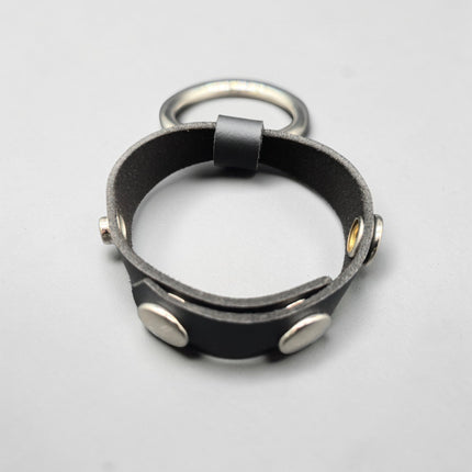 CR105  STEEL RING LEATHER  COCK RING