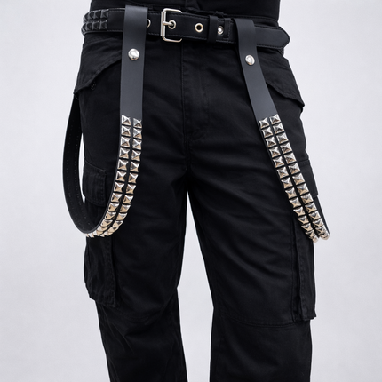 DS117 TWO ROW STUDDED SIDE DROP STRAP HARNESS 1 1/4" WIDE