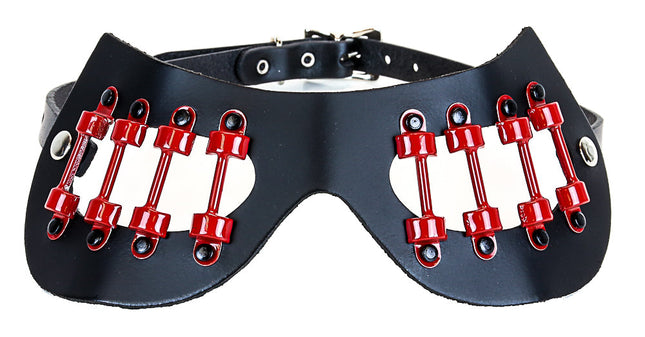 EM101-RED BLACK EYE MASK WITH RED HOLDER