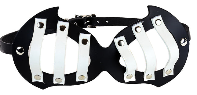 EM103WHT BLACK EYE MASK WITH WHITE STRAPS