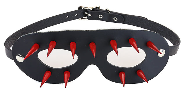 EM106-RED BLACK EYEMASK WITH RED SPIKES