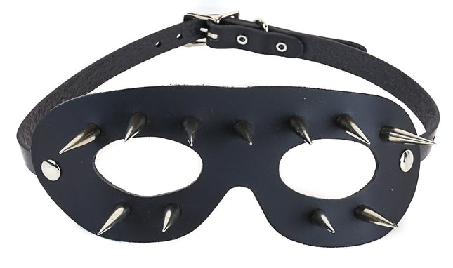 EM106-SIL BLACK EYEMASK WITH SILVER SPIKES