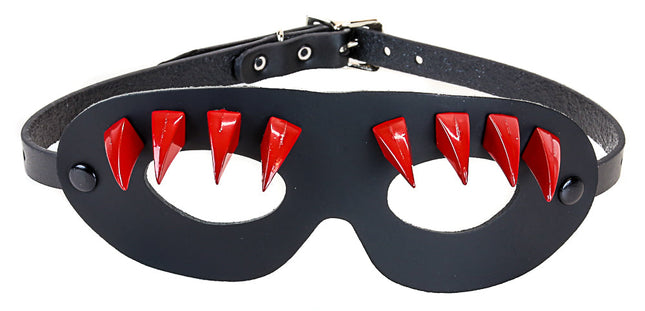 EM111-RED BLACK EYE MASK WITH RED CLAW SPIKES
